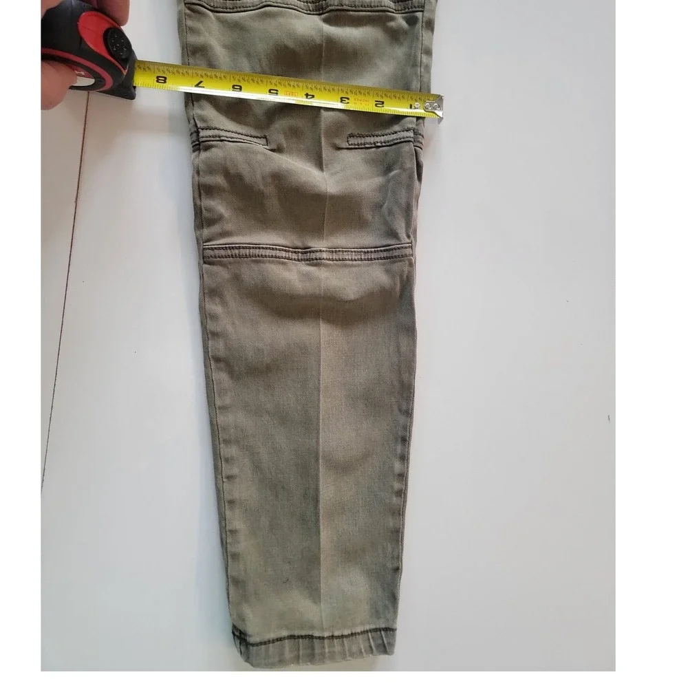 H&M LOGG Women Olive Green Skinny Cargo Pants Utility Slim Fit Size 10 0613666 9